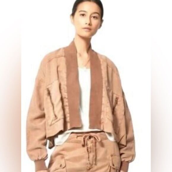 Young Fabulous & Broke The Fara Bomber Jacket in Brown Tan Womens Size M - Picture 1 of 6